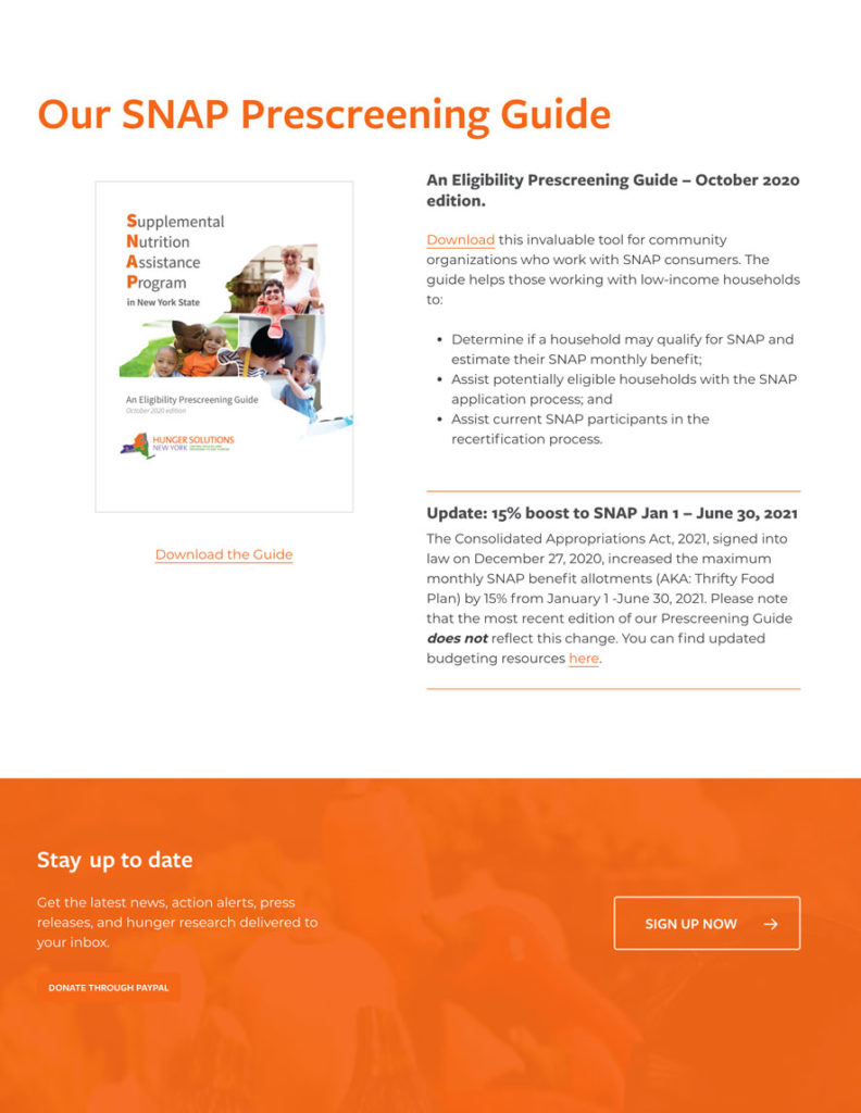 SNAP Archives Hunger Solutions New York