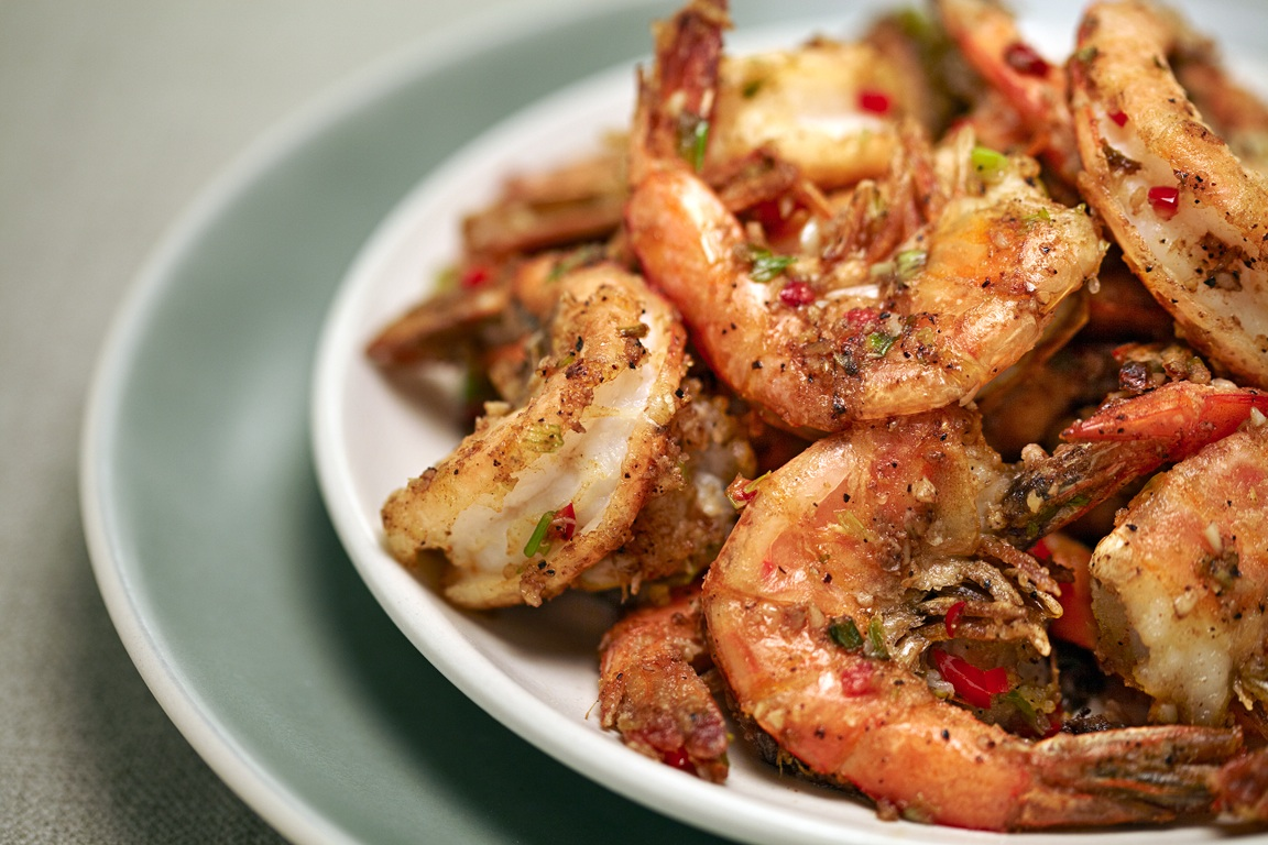Salt and pepper prawns Pepper Prawns recipe HungryForever