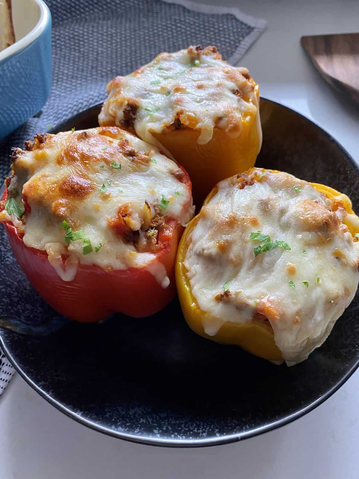 Cauliflower Rice Stuffed Peppers Hungry Happens