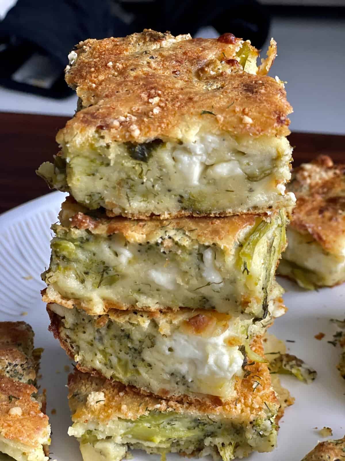Broccoli and Feta Brownie Bars Hungry Happens