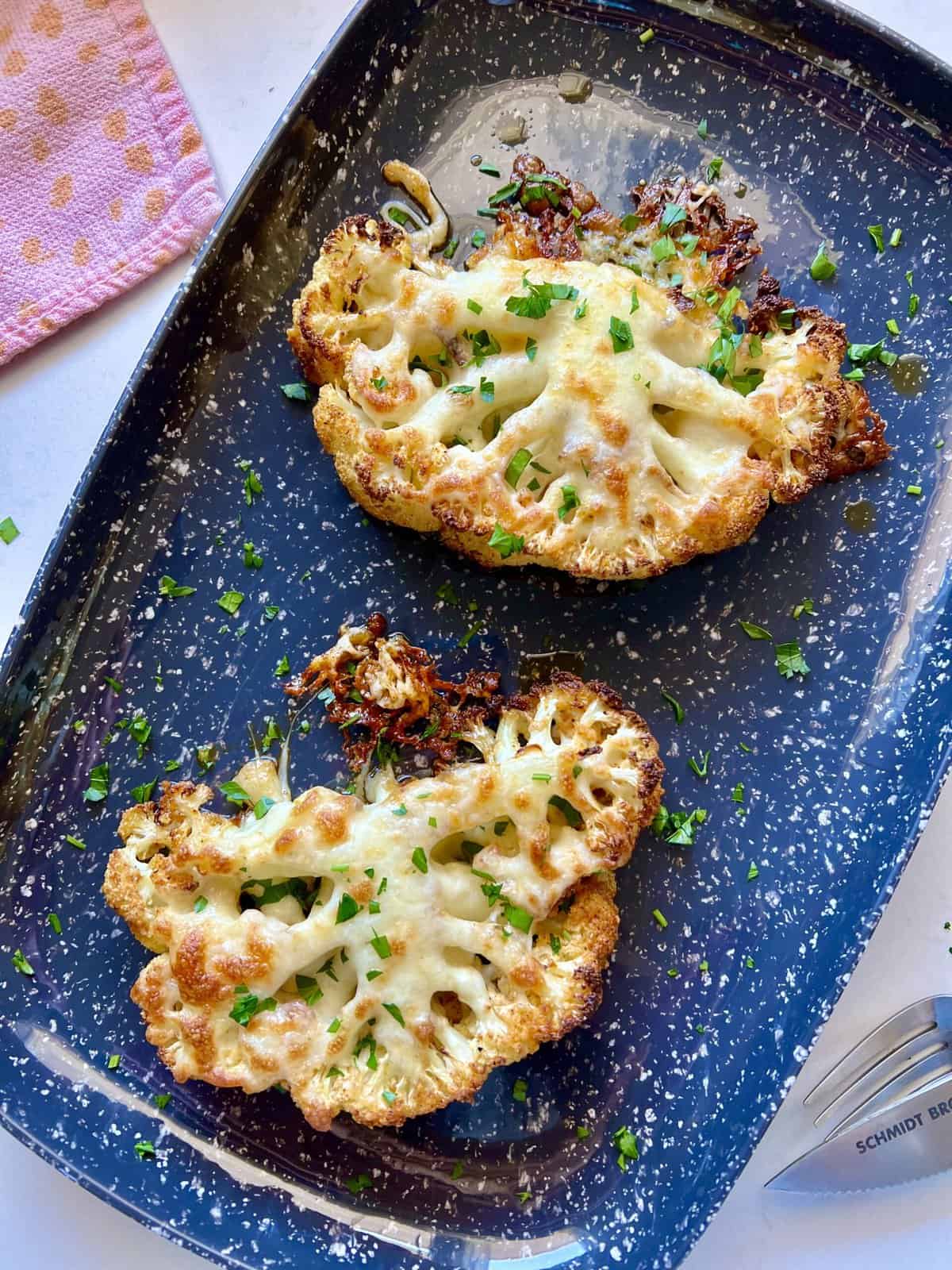 Cheesy Cauliflower Steaks Hungry Happens