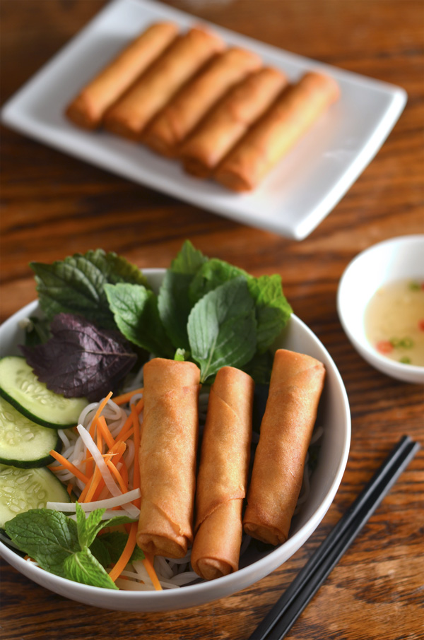 Vietnamese Egg Rolls & Rice Noodles Recipe (Bún Chả Giò)
