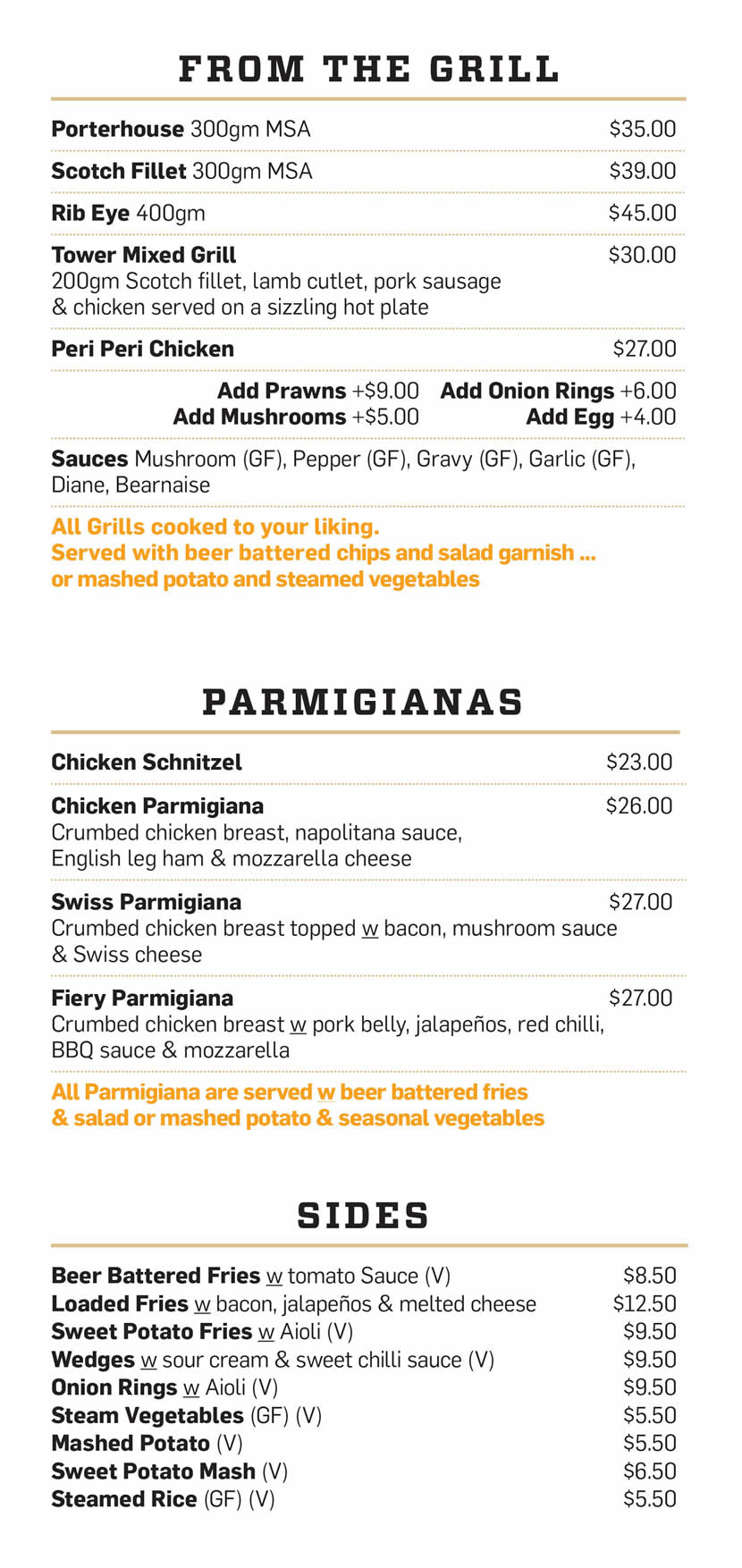 Tower Hotel Kalgoorlie menu, prices and opening hours Hungry in Kal