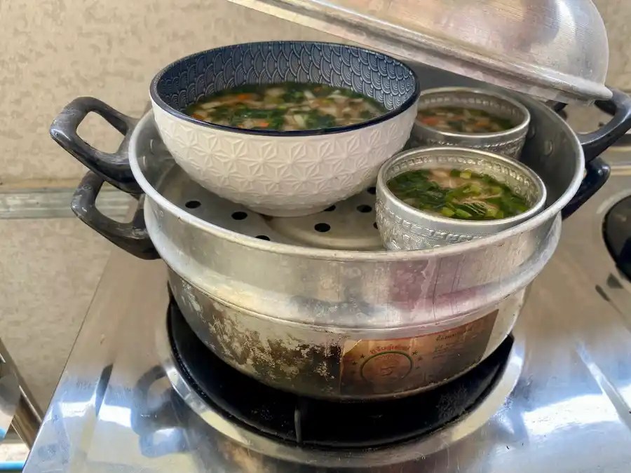 Thai Steamed Egg With Vegetables Hungry in Thailand