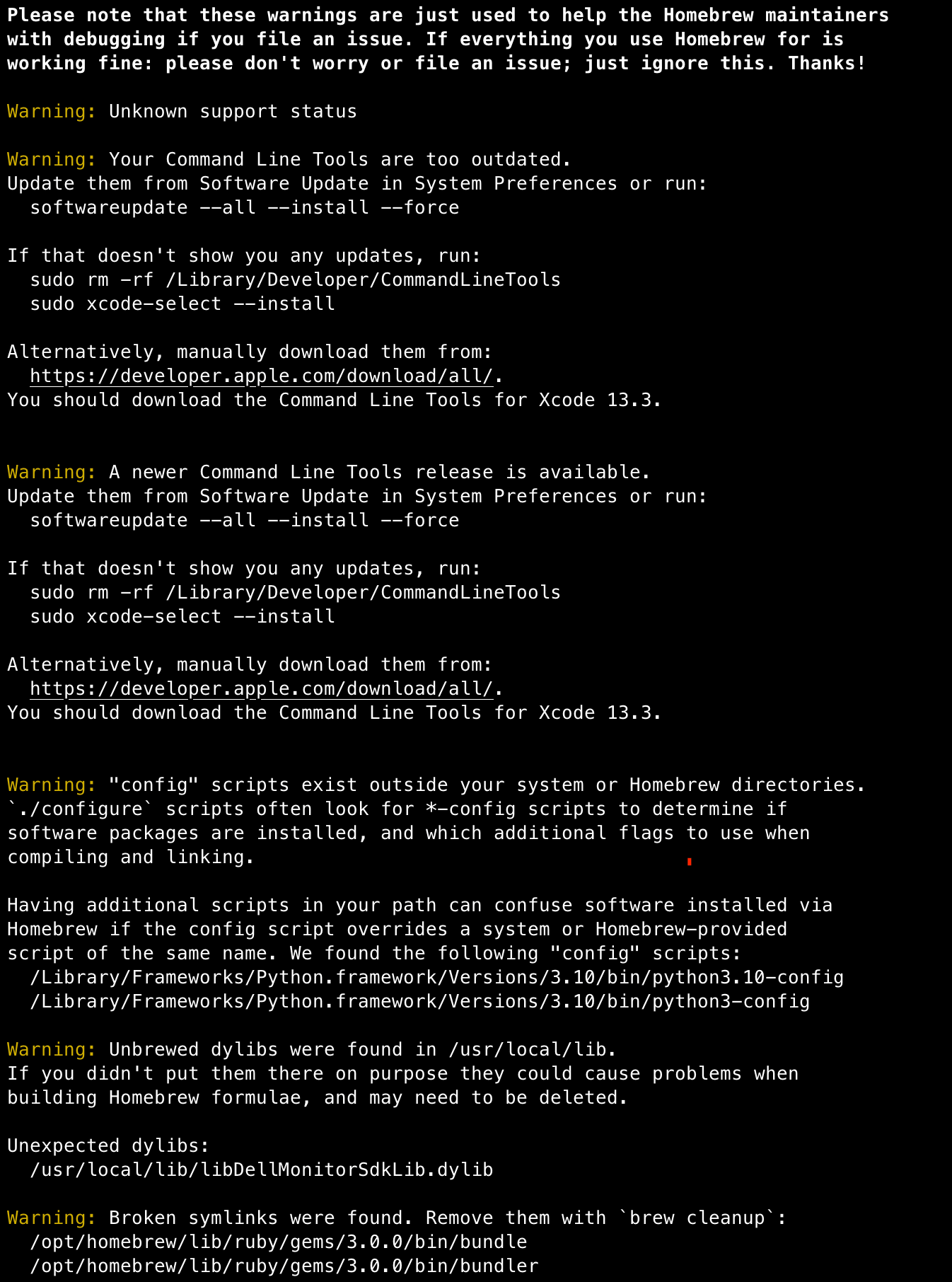 Homebrew 오류 제거 hungryjayy