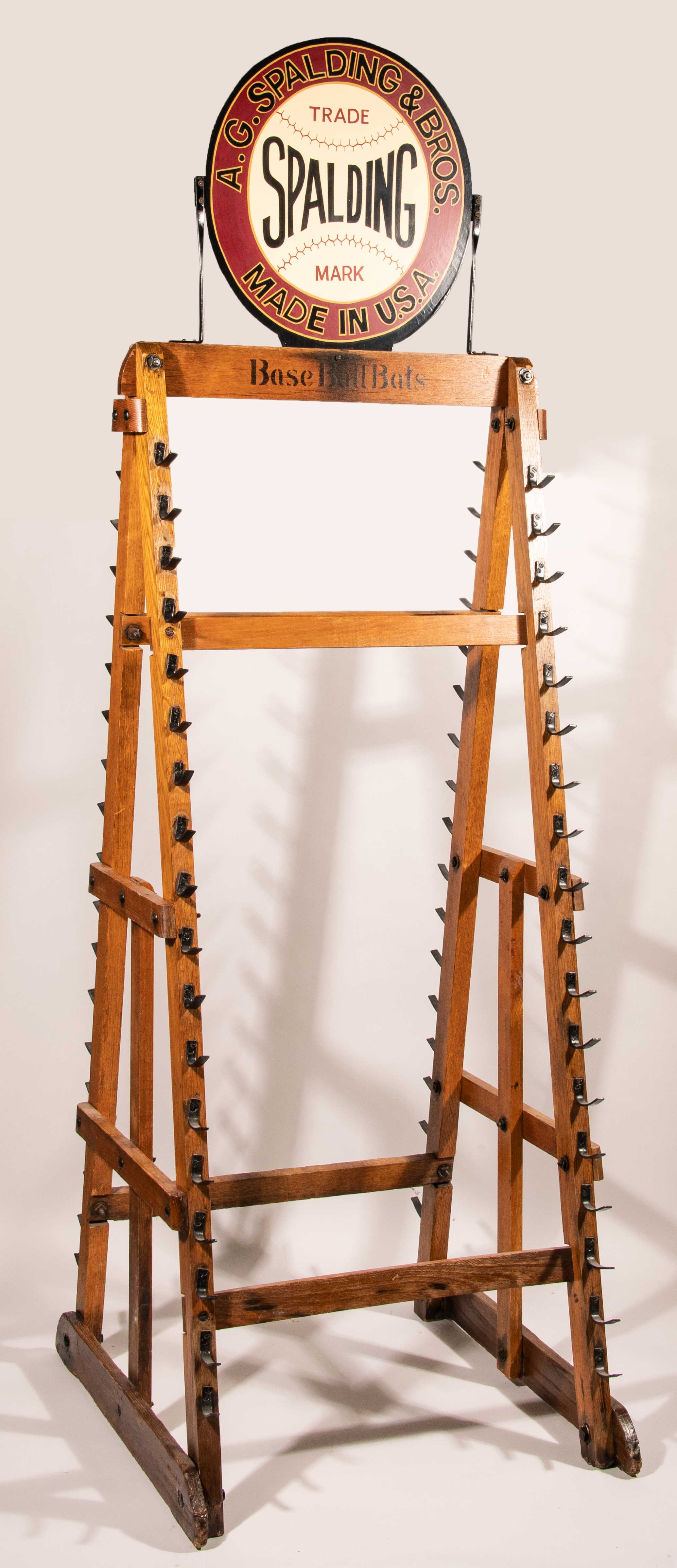Rare baseball bat store display rack c.1920s Barnebys