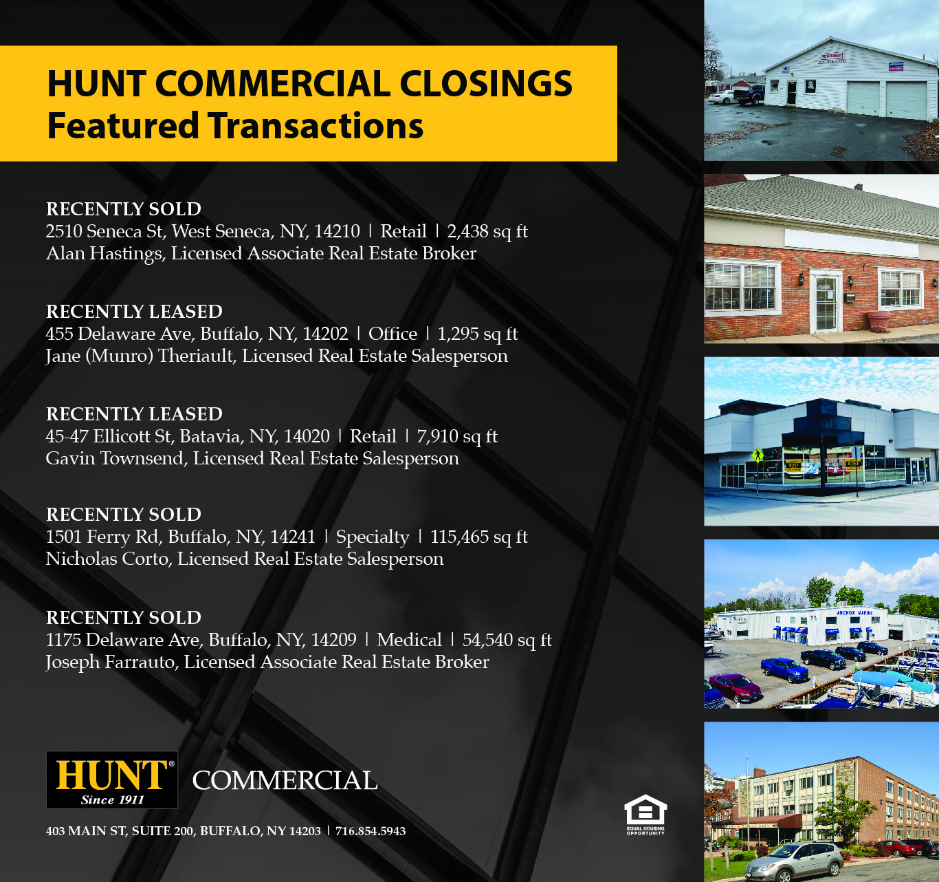 HUNT Commercial Closings Fall 2022 Featured Transactions Hunt Commercial
