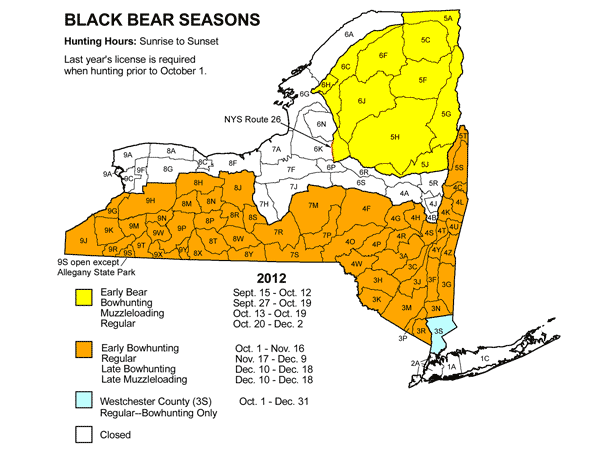 NY DEC 2012 Deer and Bear Hunting Seasons Announced NYS DEC News and Annoucements Hunting