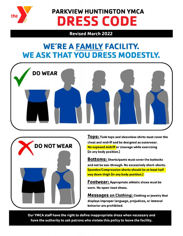 Dress Code Huntington YMCA