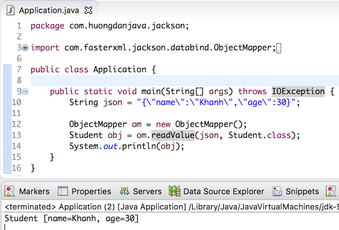 Convert JSON to Java object using Jackson Huong Dan Java