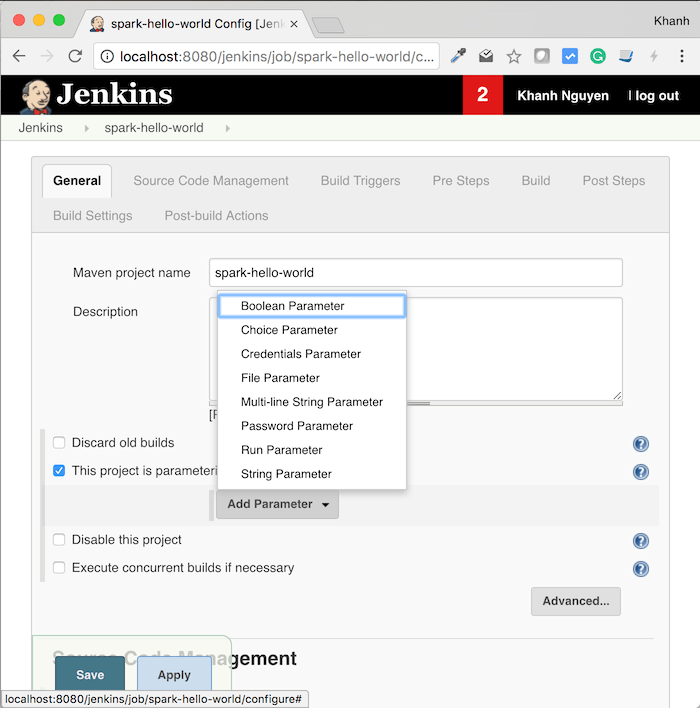 Build with Parameters trong Jenkins Hướng Dẫn Java