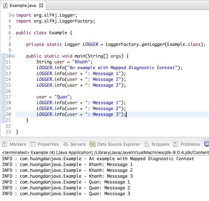 Mapped Diagnostic Context with Logging Framework Huong Dan Java
