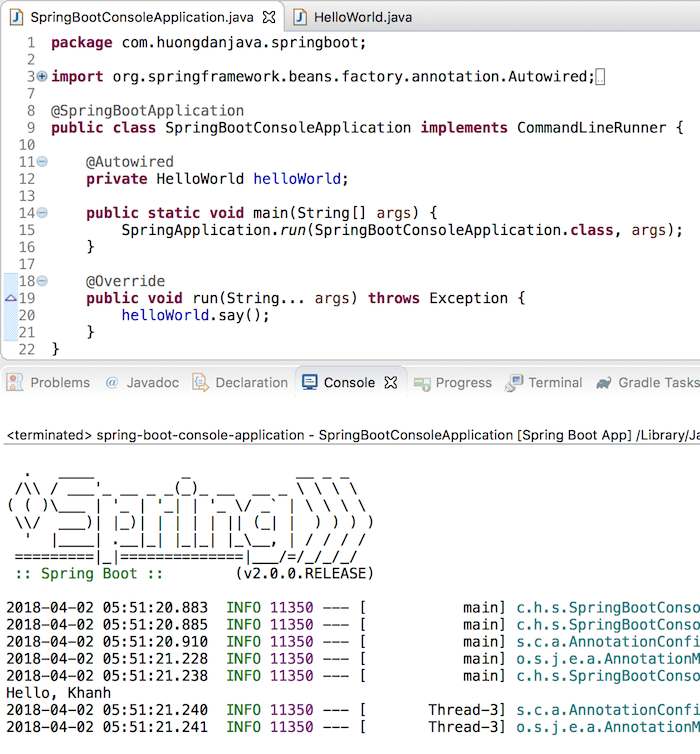 Java console application with Spring Boot Huong Dan Java Java console application with Spring Boot Huong Dan Java