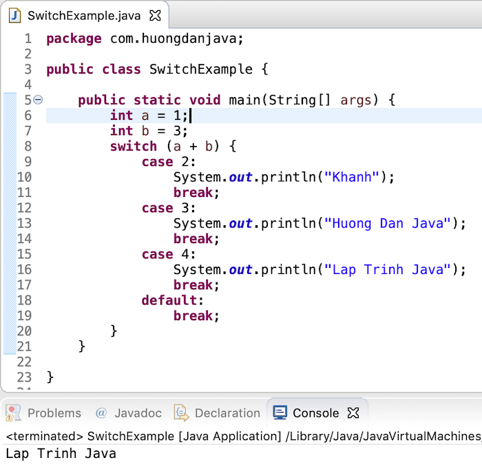 Switch statement in Java Huong Dan Java