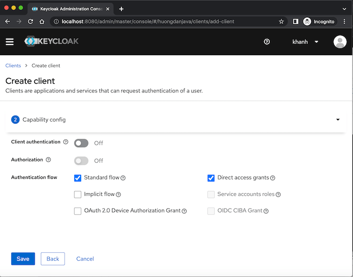Add new client in Keycloak Huong Dan Java