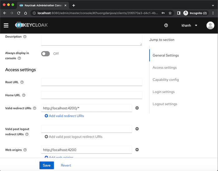 Configure  Origin in Keycloak Huong Dan Java