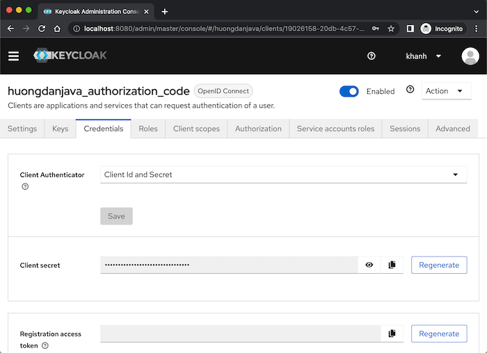 Add a new client that supports OAuth2 Authorization Code grant type in