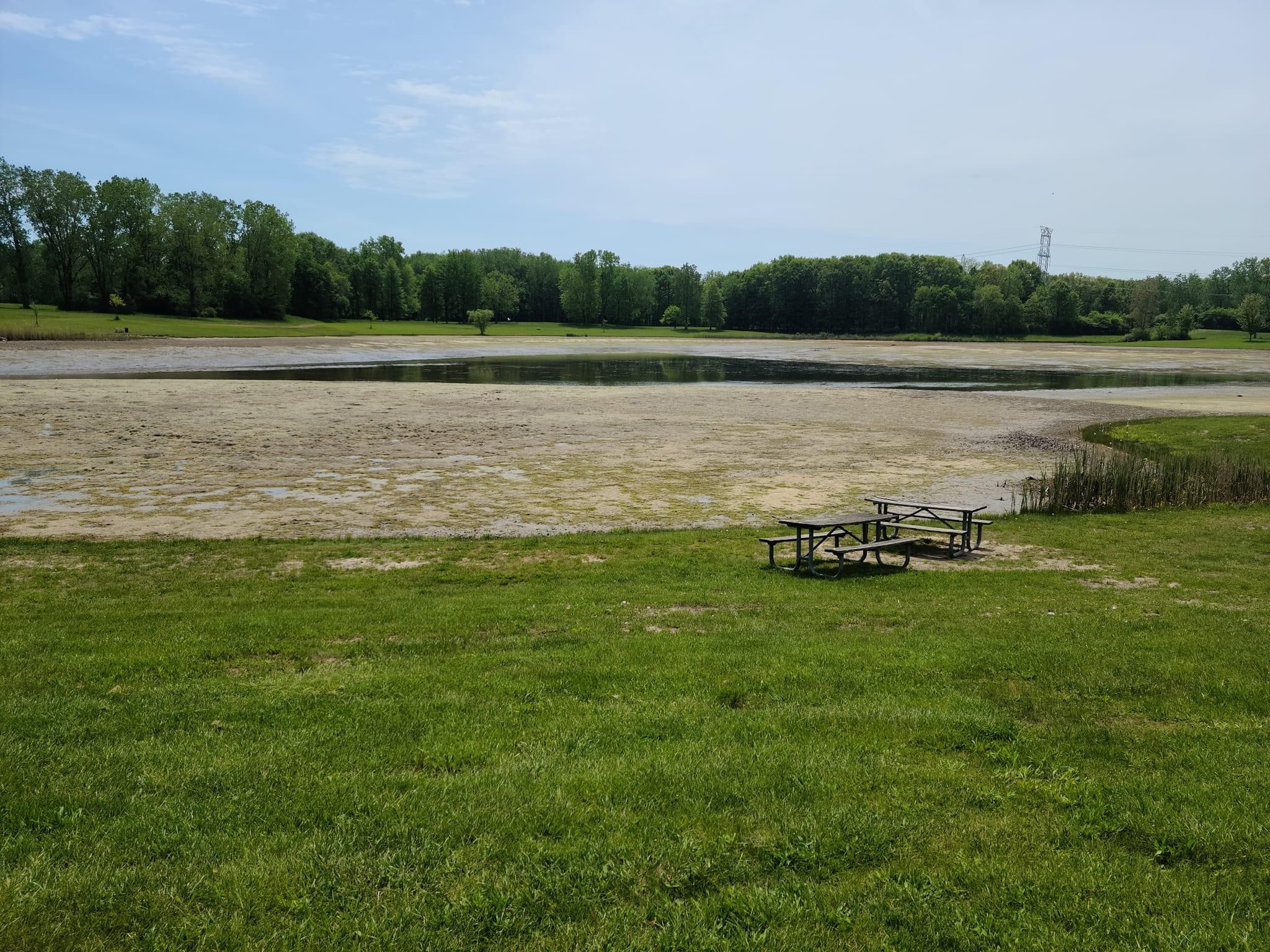 Broken pipe causes Washago Pond in Willow Metropark to drain The