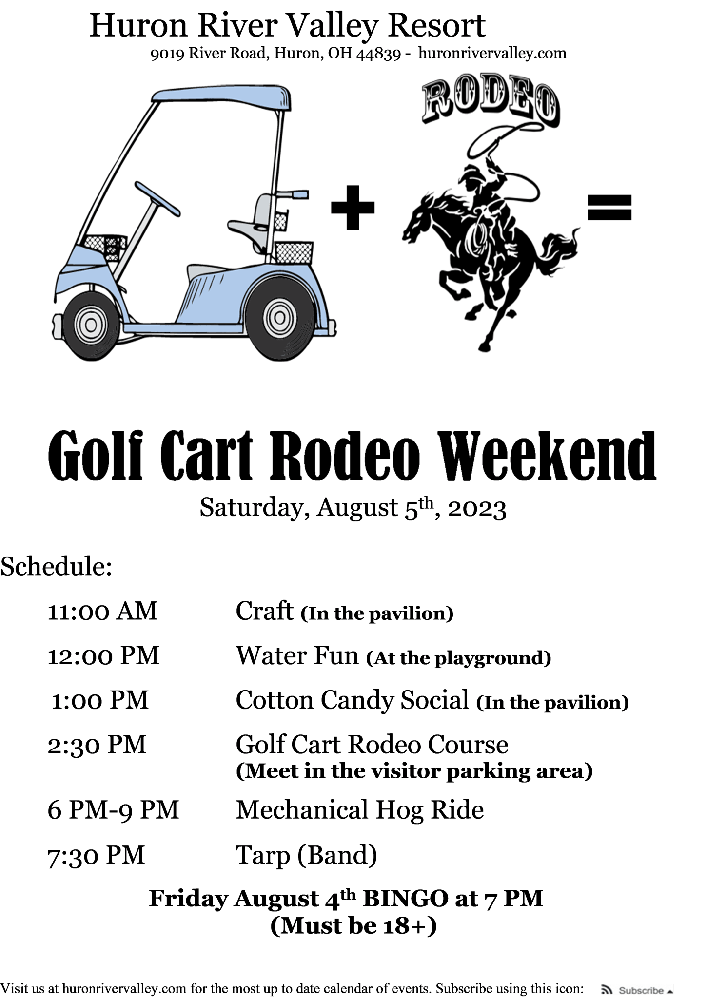 Golf Cart Rodeo Weekend 2023 Huron River Valley Resort