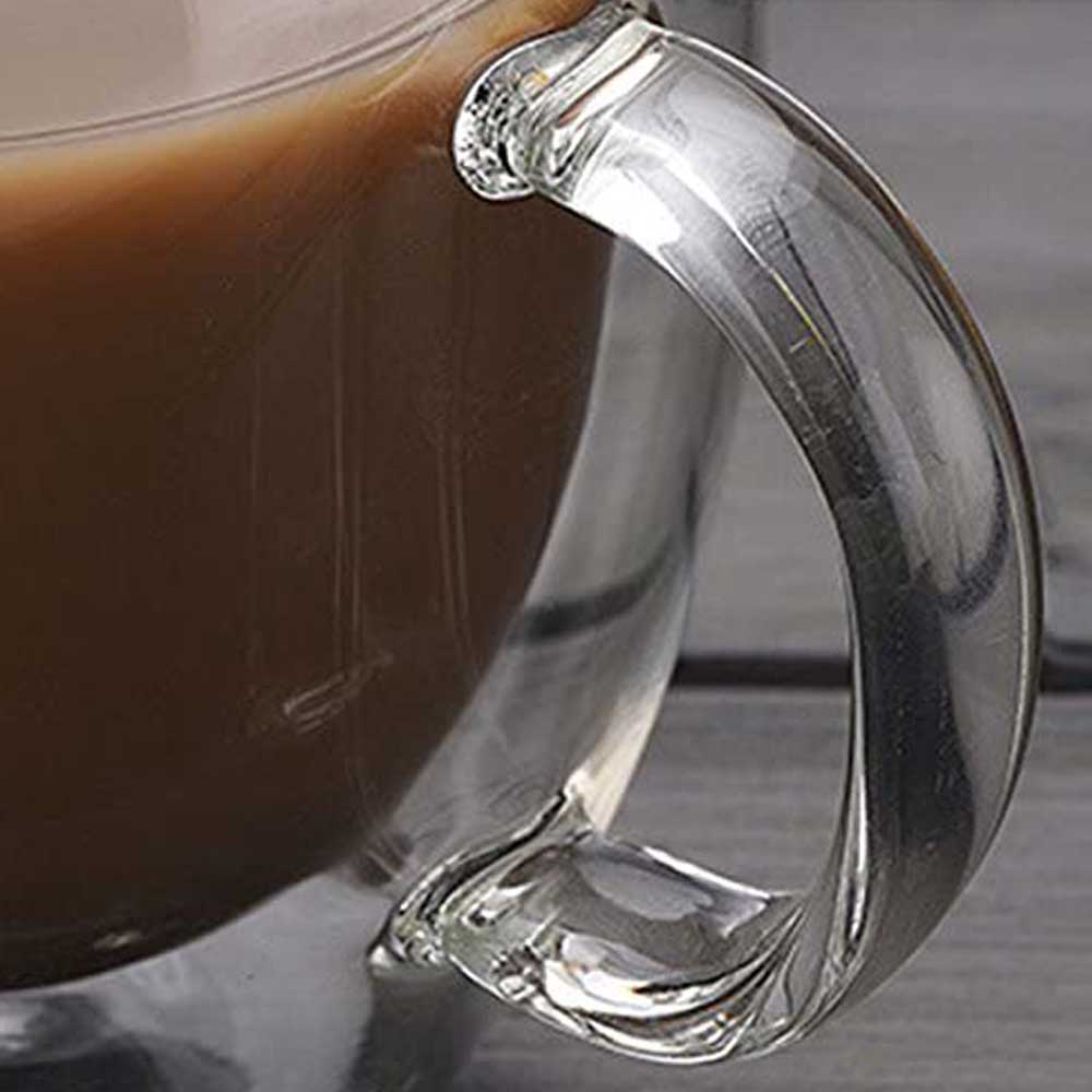 2 Piece Insulated 5oz Glass Insulated Coffee Cups Scandinavian Styled