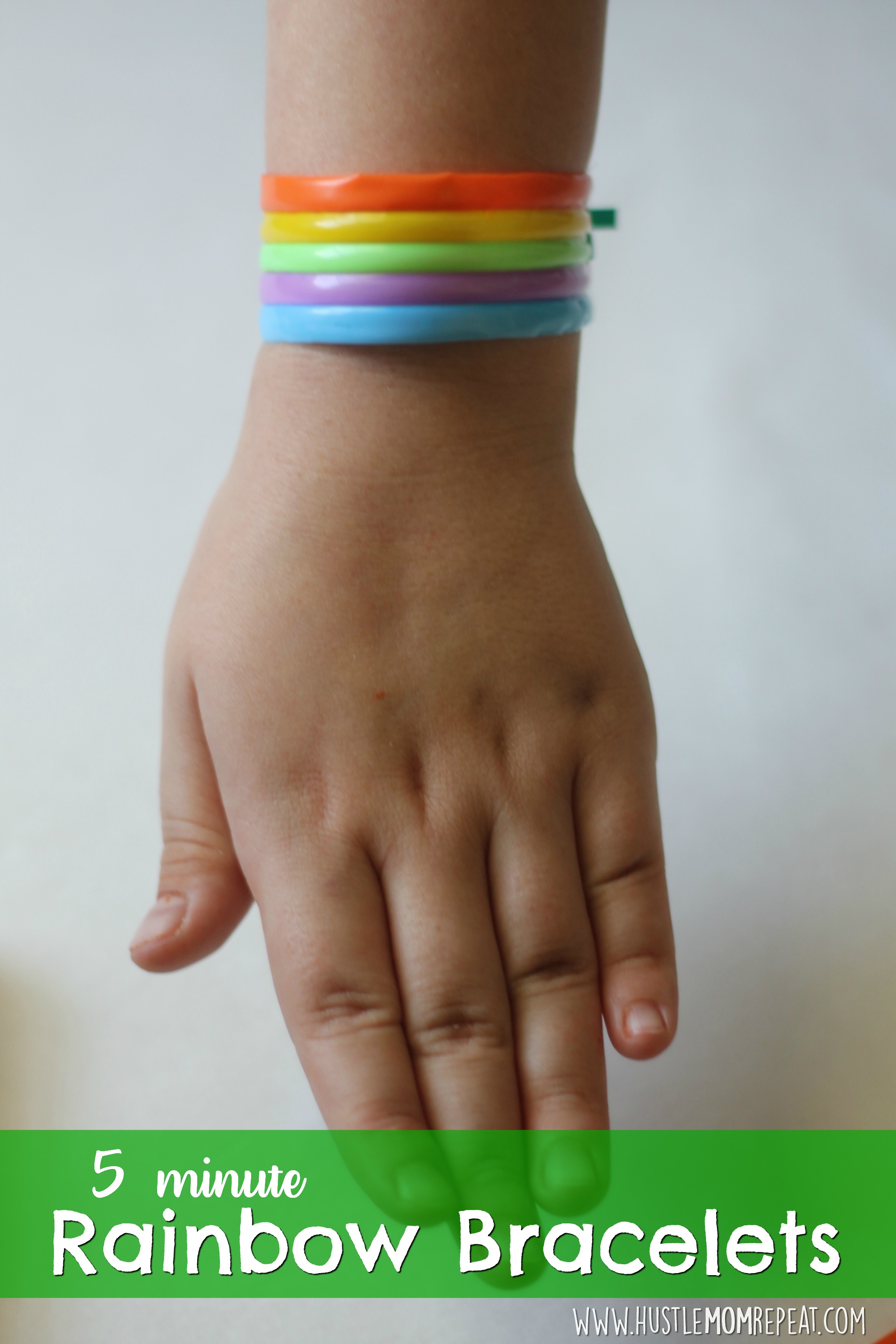 Easy St. Patrick's Day Rainbow Bracelets Hustle Mom Repeat