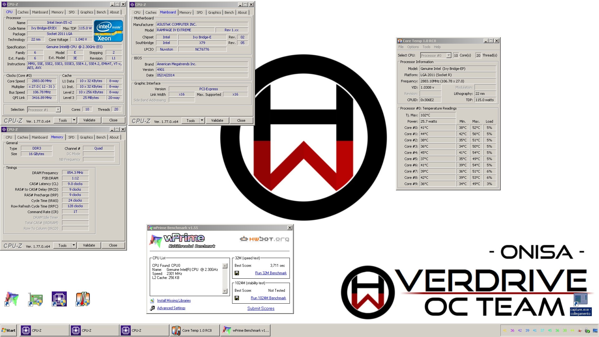 OnisA`s wPrime 32m score 3sec 711ms with a Xeon E5 2670 v2
