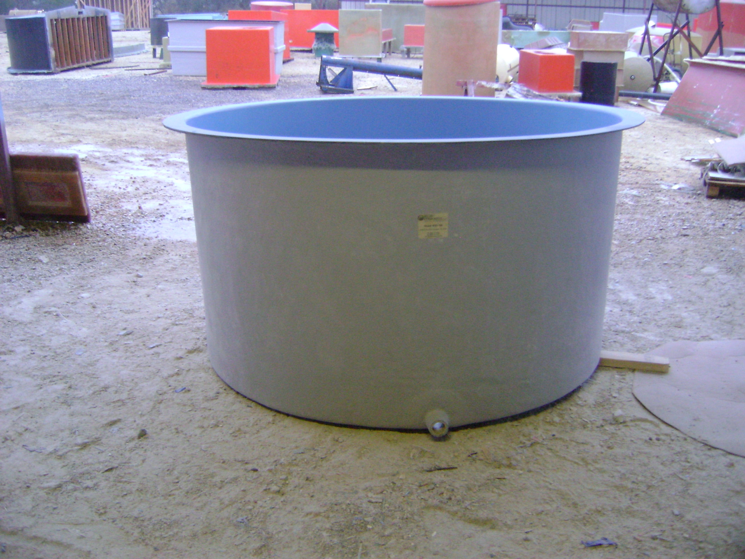 705 gal. Round Fiberglass Tank with Flat Bottom Hydro Composites, LLC