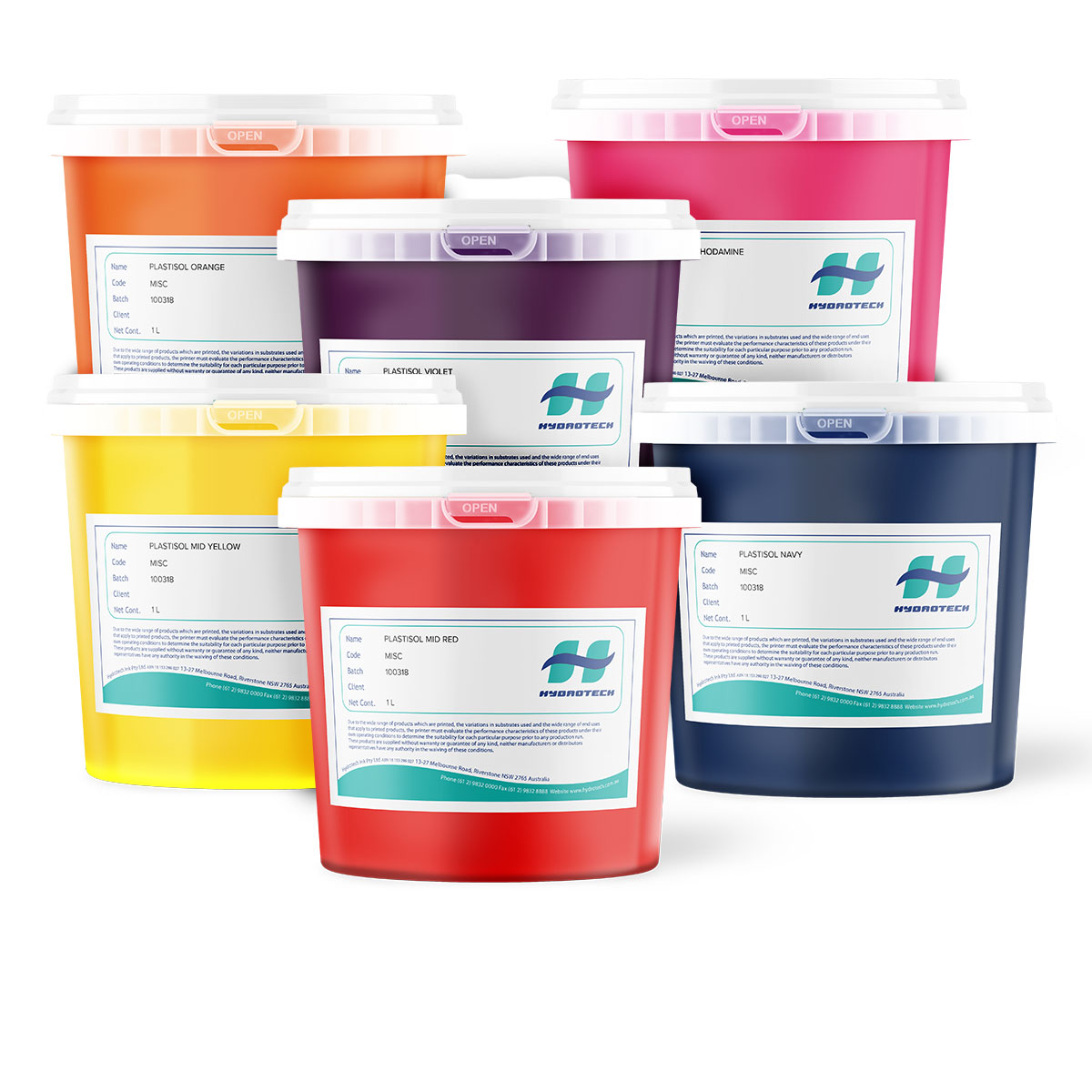 Plastisol Standard Colours Hydrotech Ink