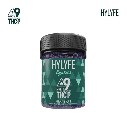 Delta 9 Enriched with THCP Grape Ape 100mg Gummies HYLYFE