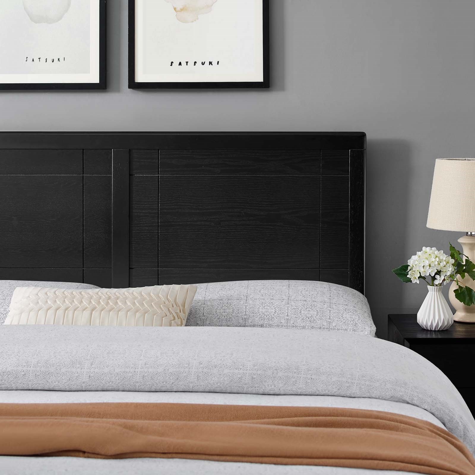What Size Is A Twin Headboard Archie Twin Wood Headboard in Black Hyme Furniture