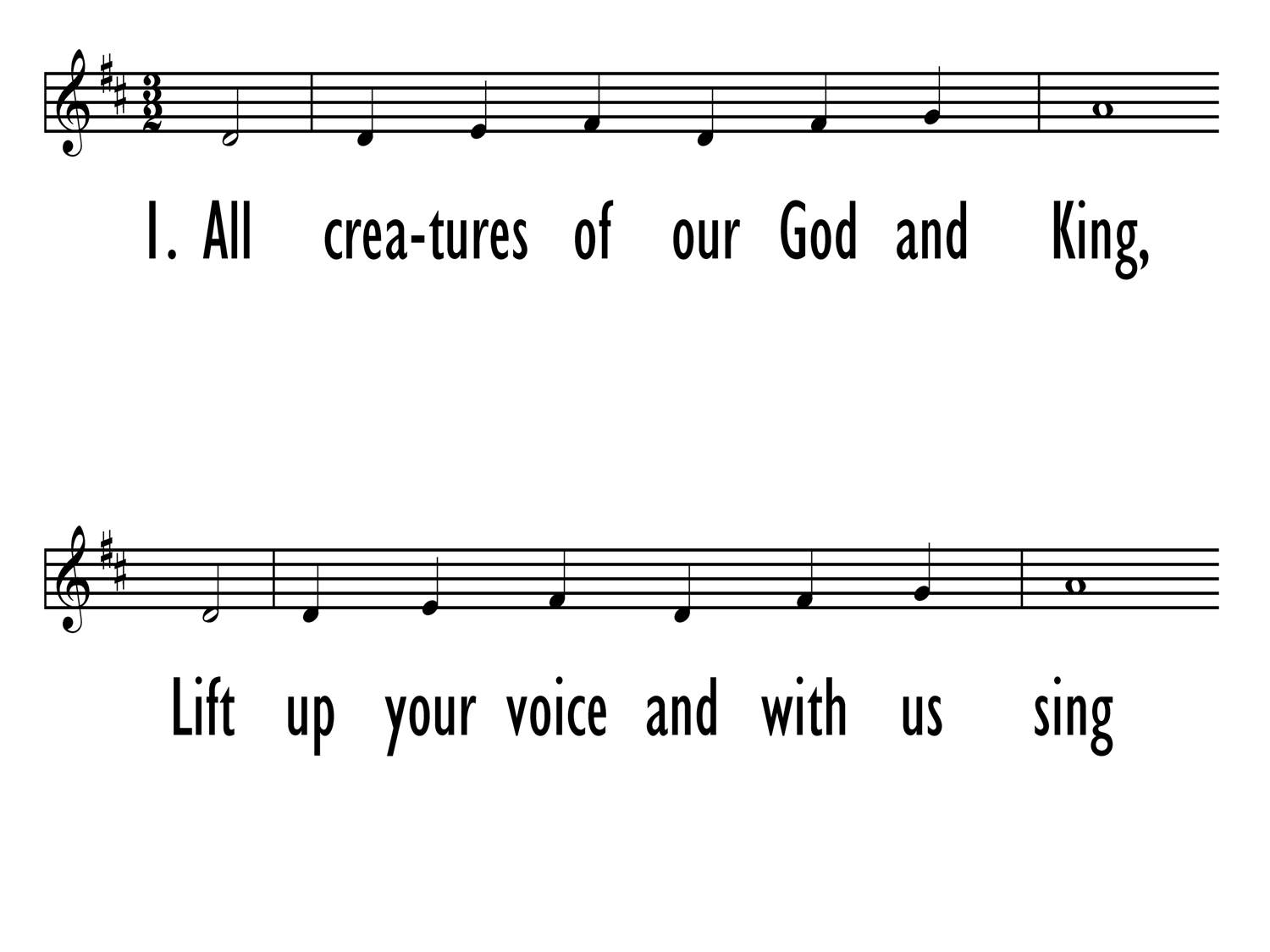 ALL CREATURES OF OUR GOD AND KING Lead Line (Baptist Hymnal 2008 11