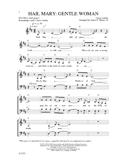 Hail Mary: Gentle Woman - Hymnary.org