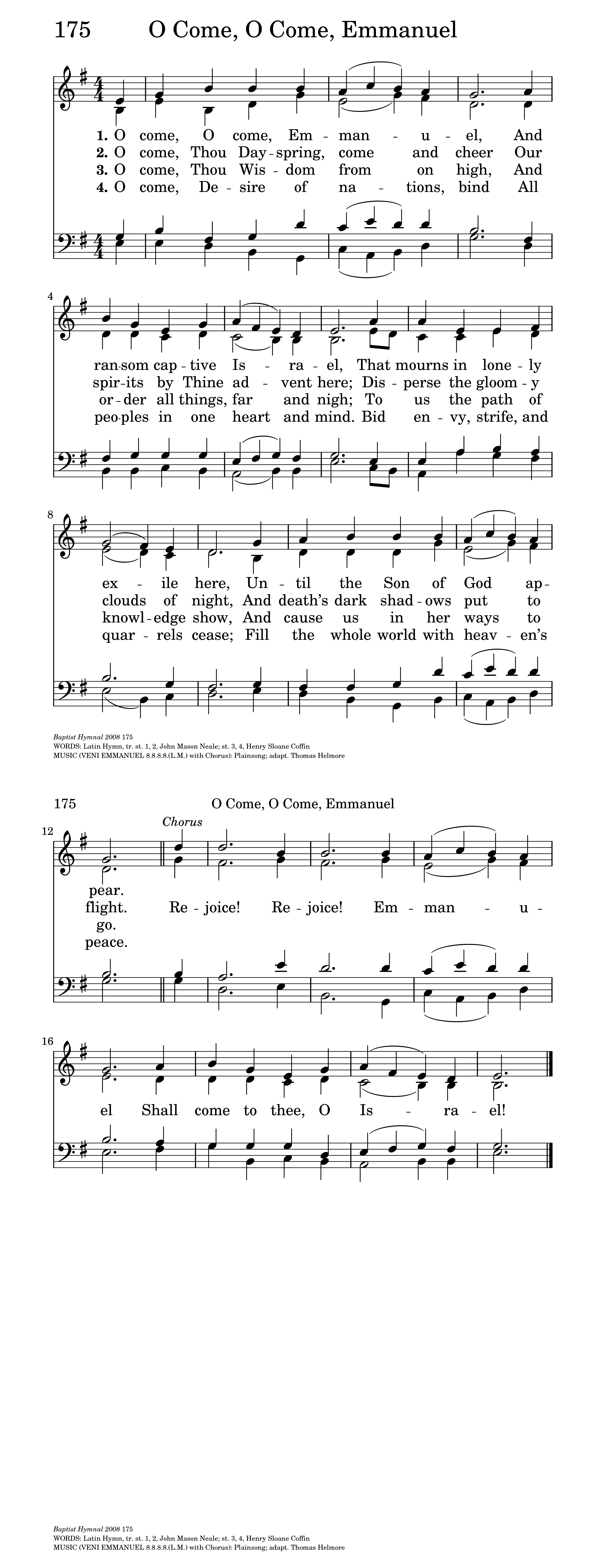 Christmas Carols Emmanuel Christmas Carols O Come, O Come, Emmanuel (Protestant/Evangelical