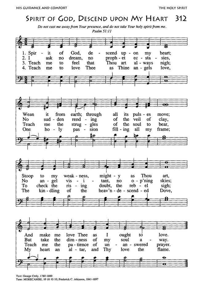 African American Heritage Hymnal 312. Spirit of God, descend upon my