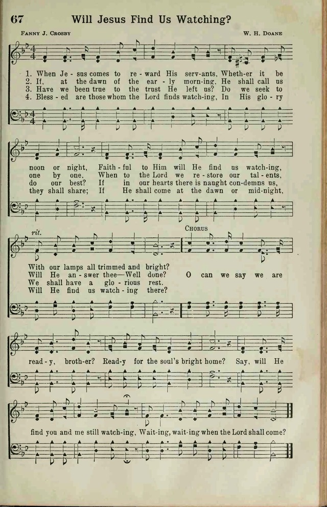 The Broadman Hymnal 67. When Jesus comes to reward His servants