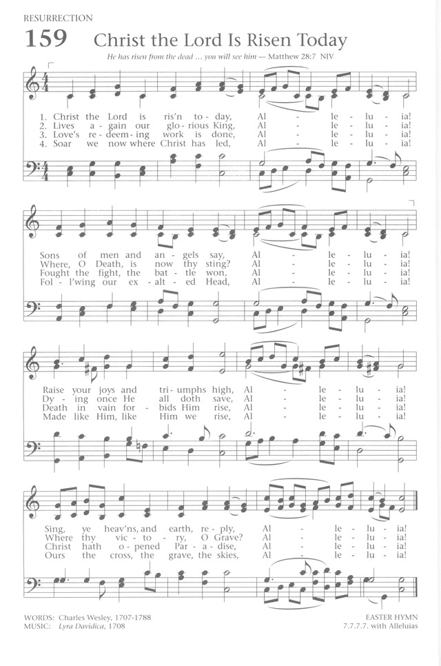 Baptist Hymnal 1991 159. Christ the Lord is risen today