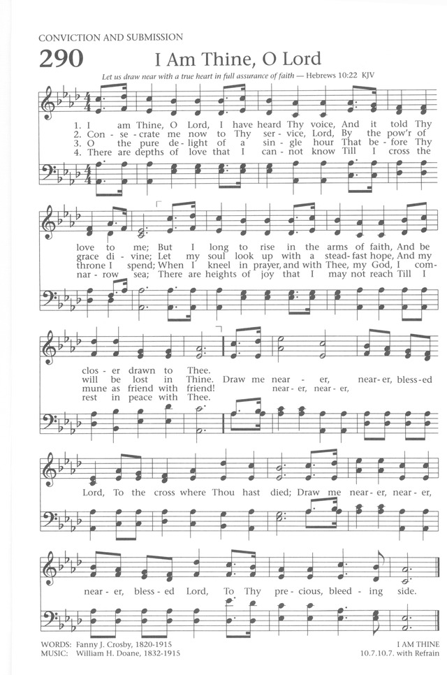 Baptist Hymnal 1991 290. I am Thine, O Lord, I have heard Thy voice