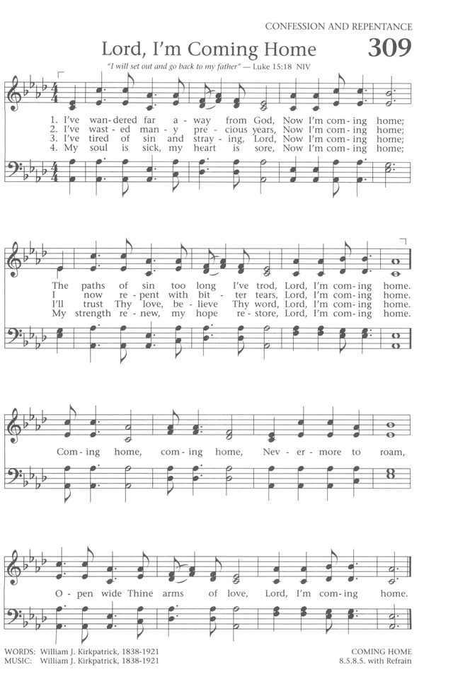 Baptist Hymnal 1991 309. I've wandered far away from God