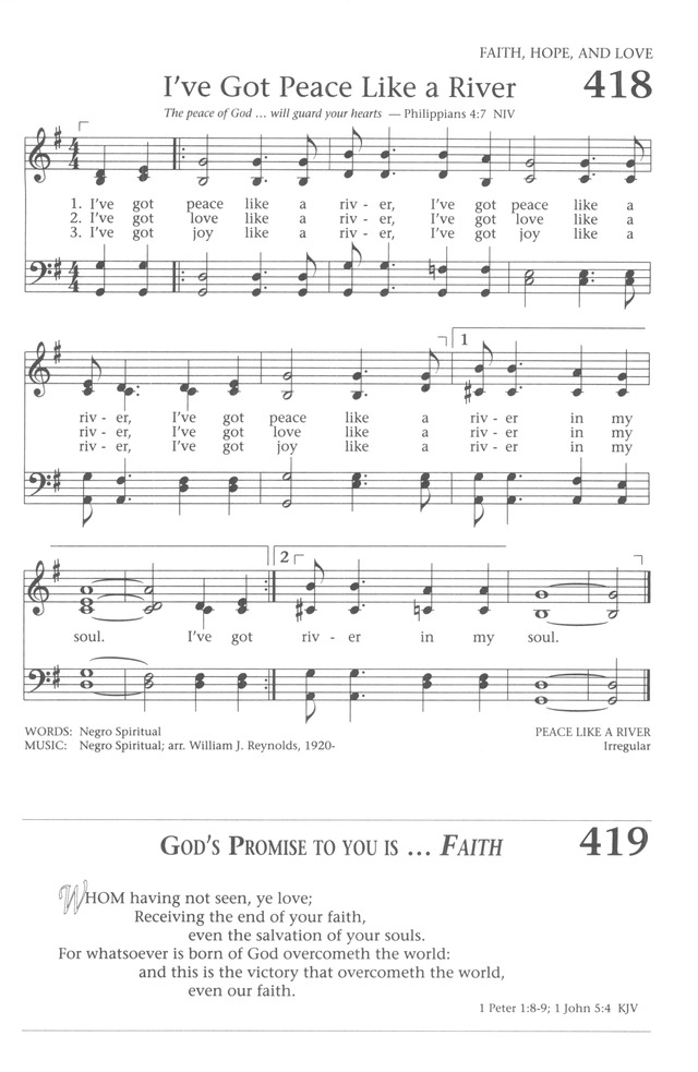 Baptist Hymnal 1991 418. I've got peace like a river