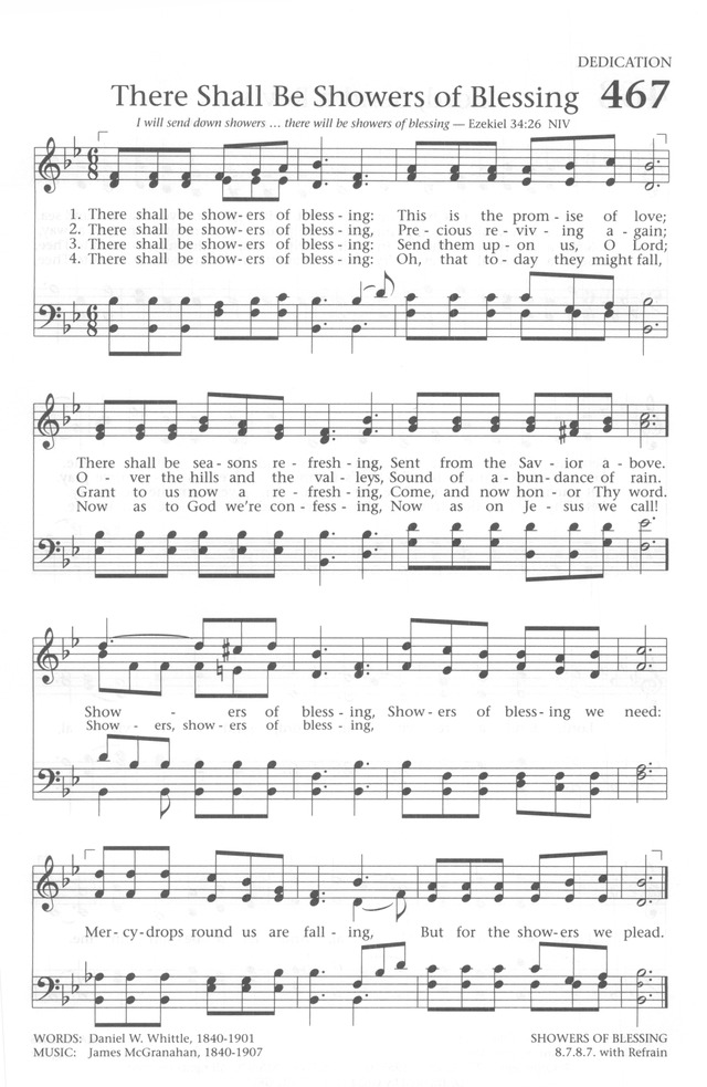 Baptist Hymnal 1991 467. There shall be showers of blessing