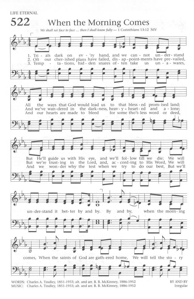 Baptist Hymnal 1991 522. Trials dark on ev'ry hand