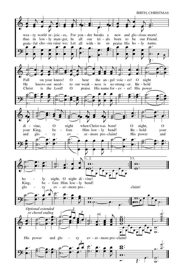 Baptist Hymnal 2008 194. O holy night! The stars are brightly shining