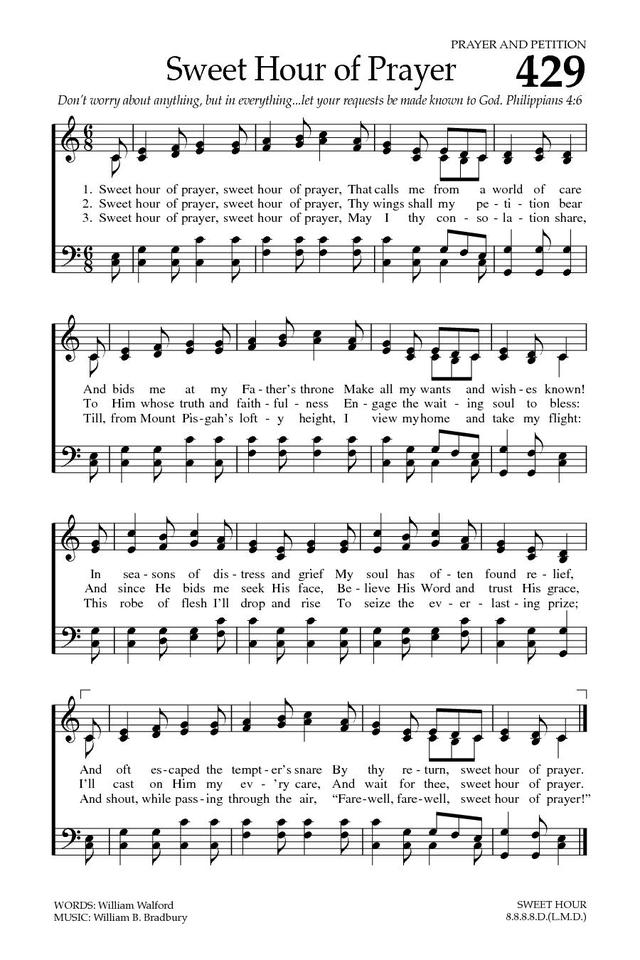 Baptist Hymnal 2008 429. Sweet hour of prayer, sweet hour of prayer