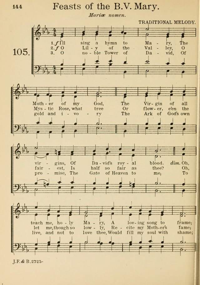 Catholic Church Hymnal with Music 105. I'll sing a hymn to Mary