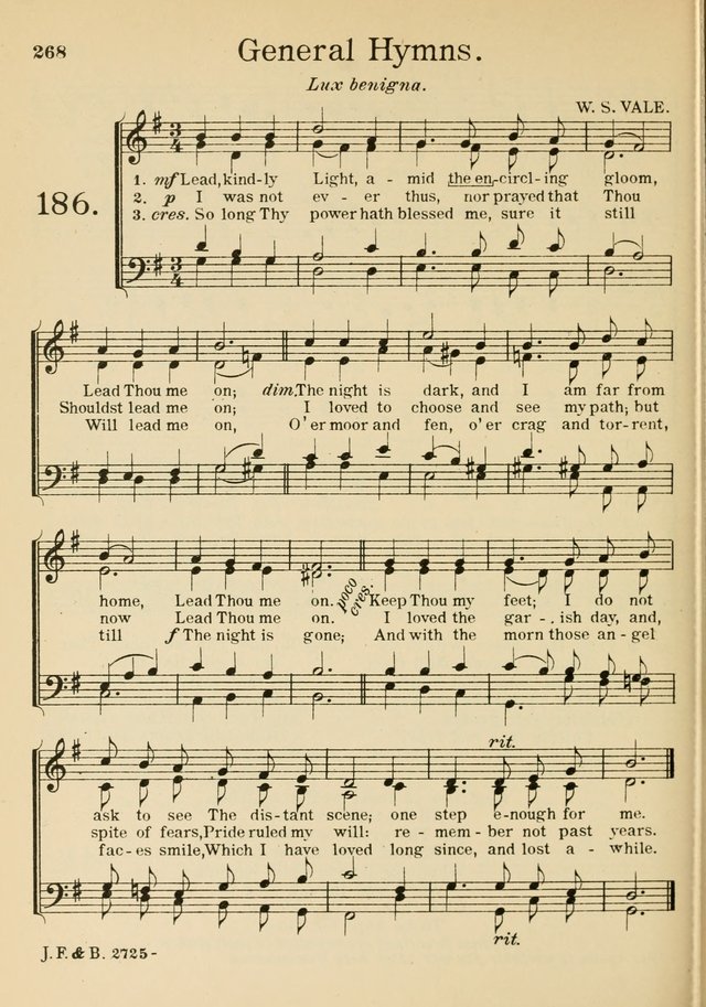 Catholic Church Hymnal with Music 186. Lead, kindly Light, amid the encircling gloom