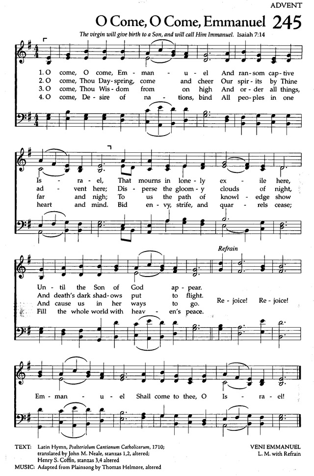 O come o come emmanuel lyrics