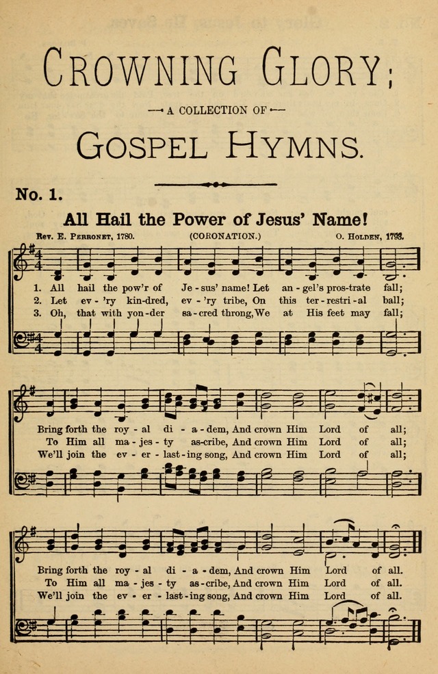Crowning Glory No. 1 a choice collection of gospel hymns page 1