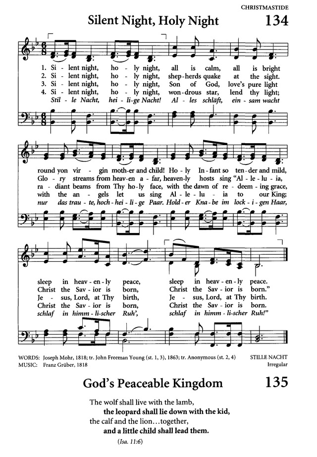 Celebrating Grace Hymnal 134. Silent night, holy night
