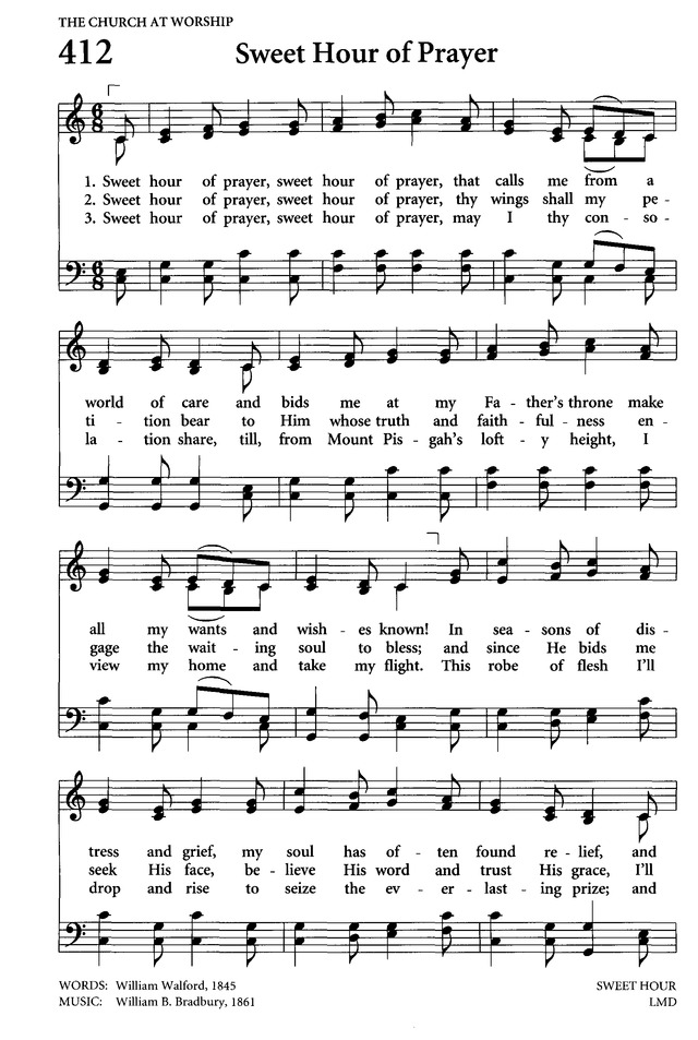 Celebrating Grace Hymnal 412. Sweet hour of prayer, sweet