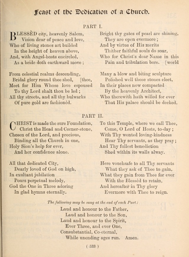 Church Hymns with tunes (New ed.) 331a. Blessed city, heavenly Salem